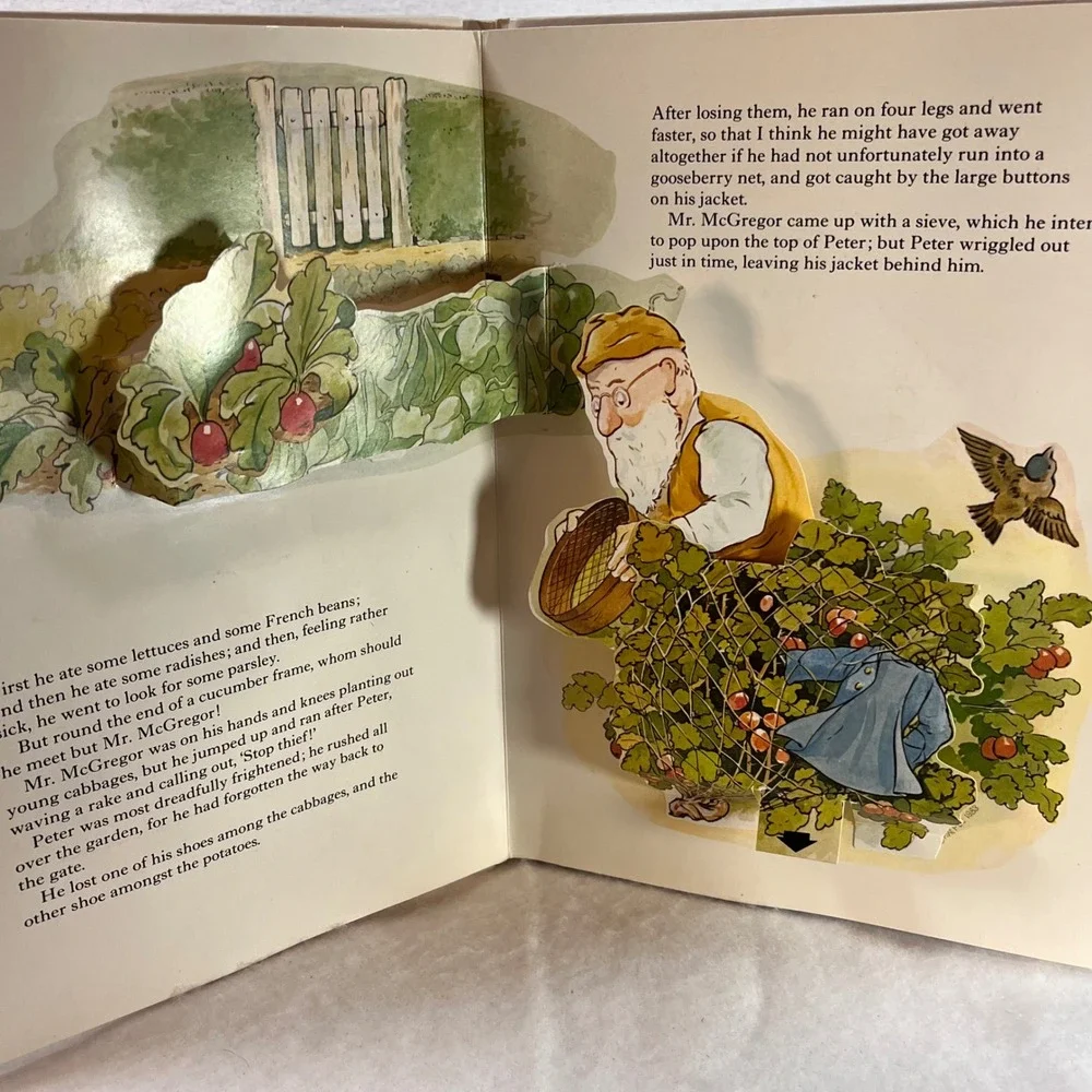 1985 Peter Rabbit Pop-Up Book Beatrix Potter F. Warne Vintage Hardcover Pop Up